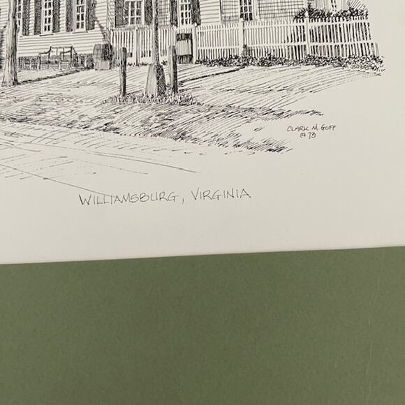 Vintage Clark M. Goff Raleigh Tavern Williamsburg, Virginia '73 Matted Print - Picture 6 of 12